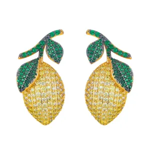 Pre Order:  Cute Lemon Zircon Earrings