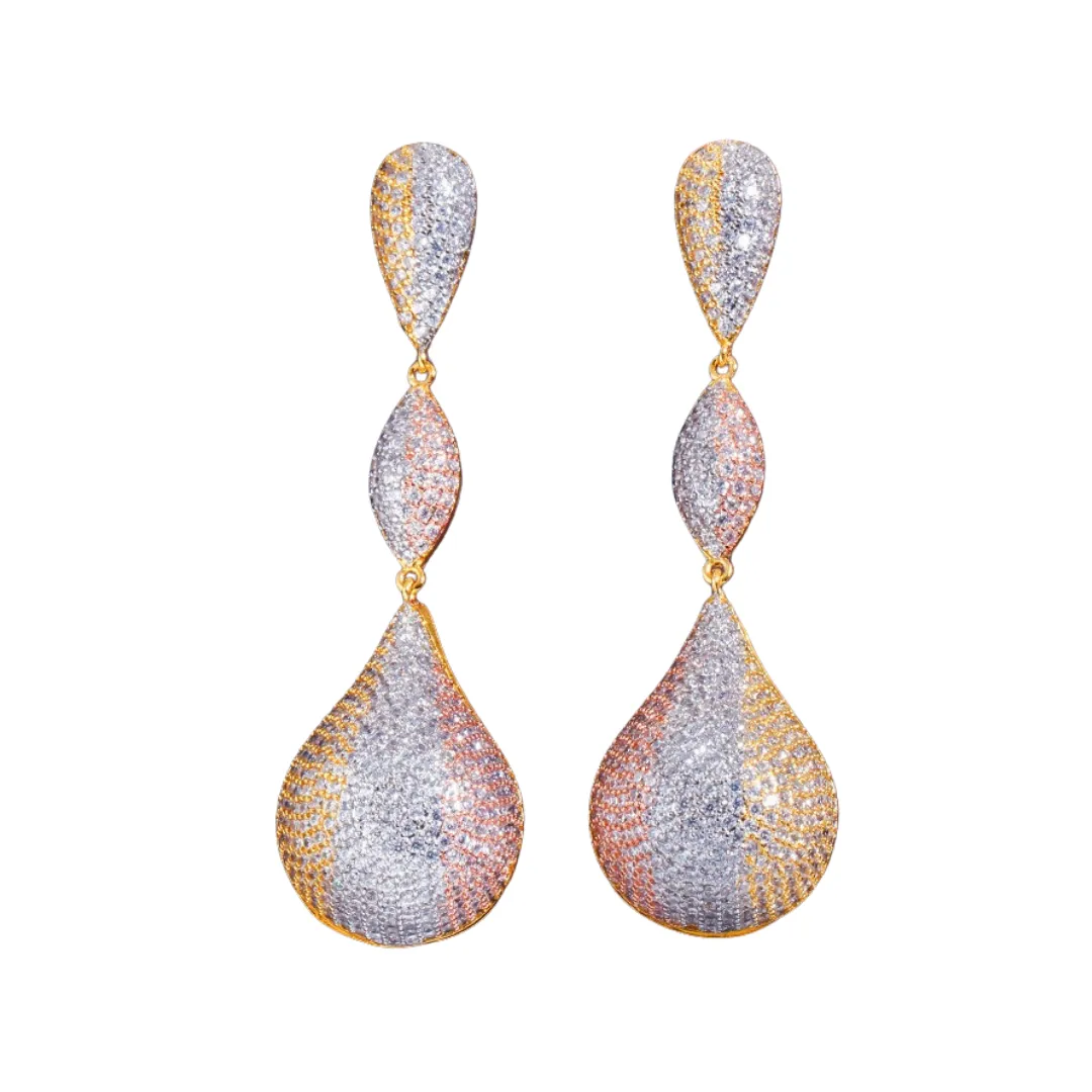 Pre Order:  Micro-Paved Zirconia Irregular Earrings