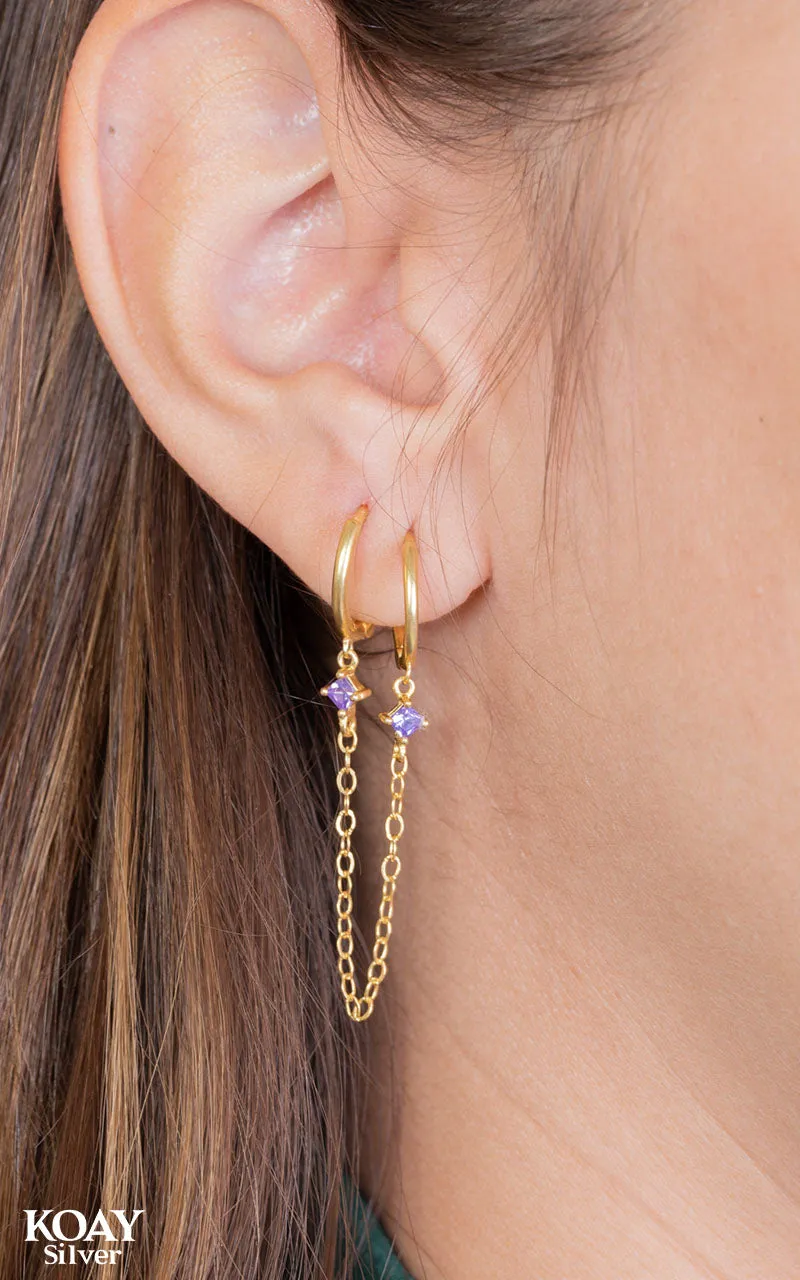 Purple Zircon Chain Earcuff GP