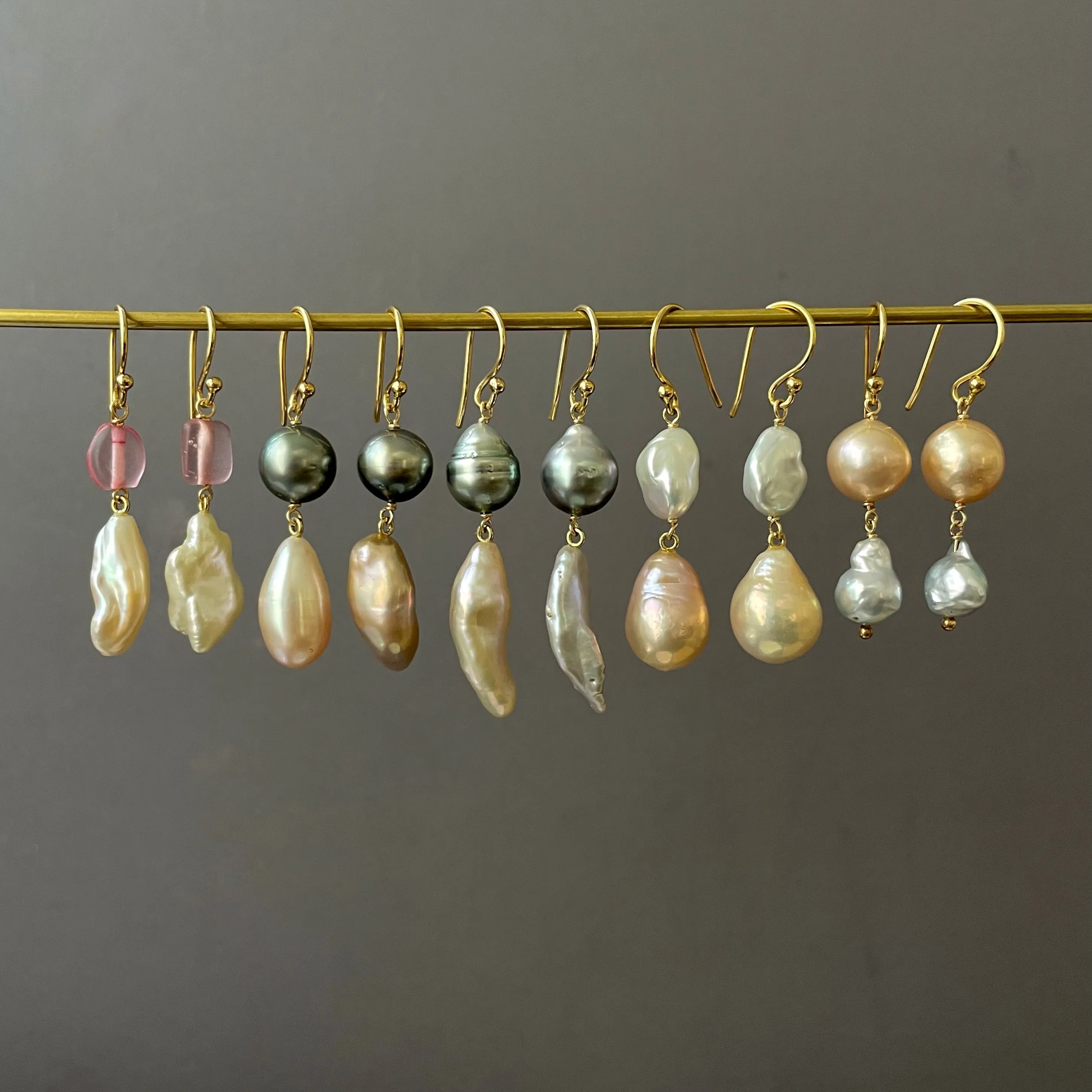 "pink but not neon" pearl earrings