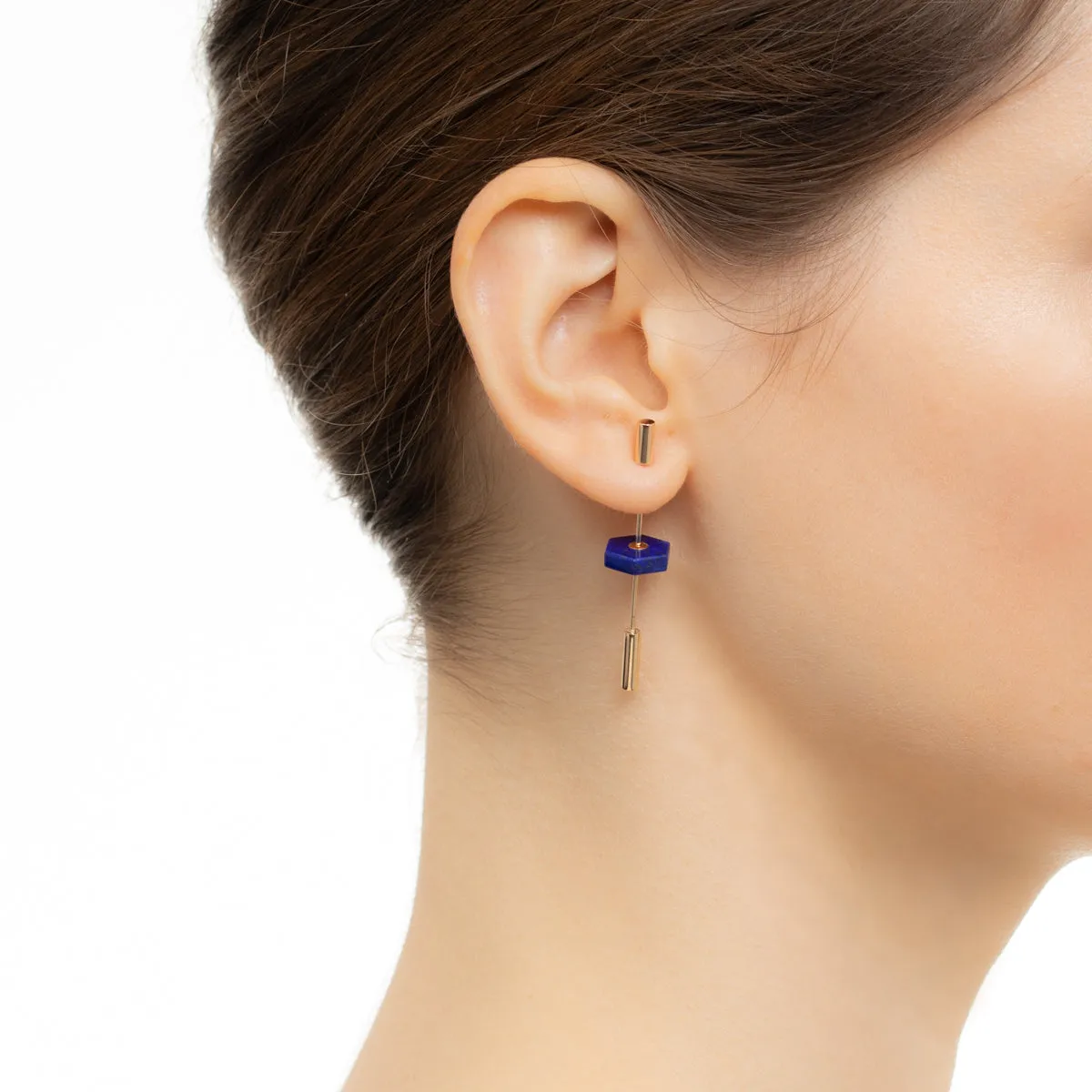 "Short Spear" Earring, Lapis Lazuli
