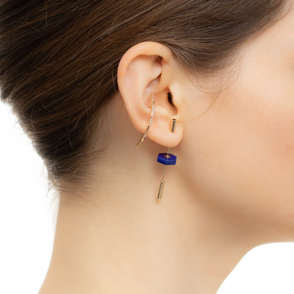 "Short Spear" Earring, Lapis Lazuli