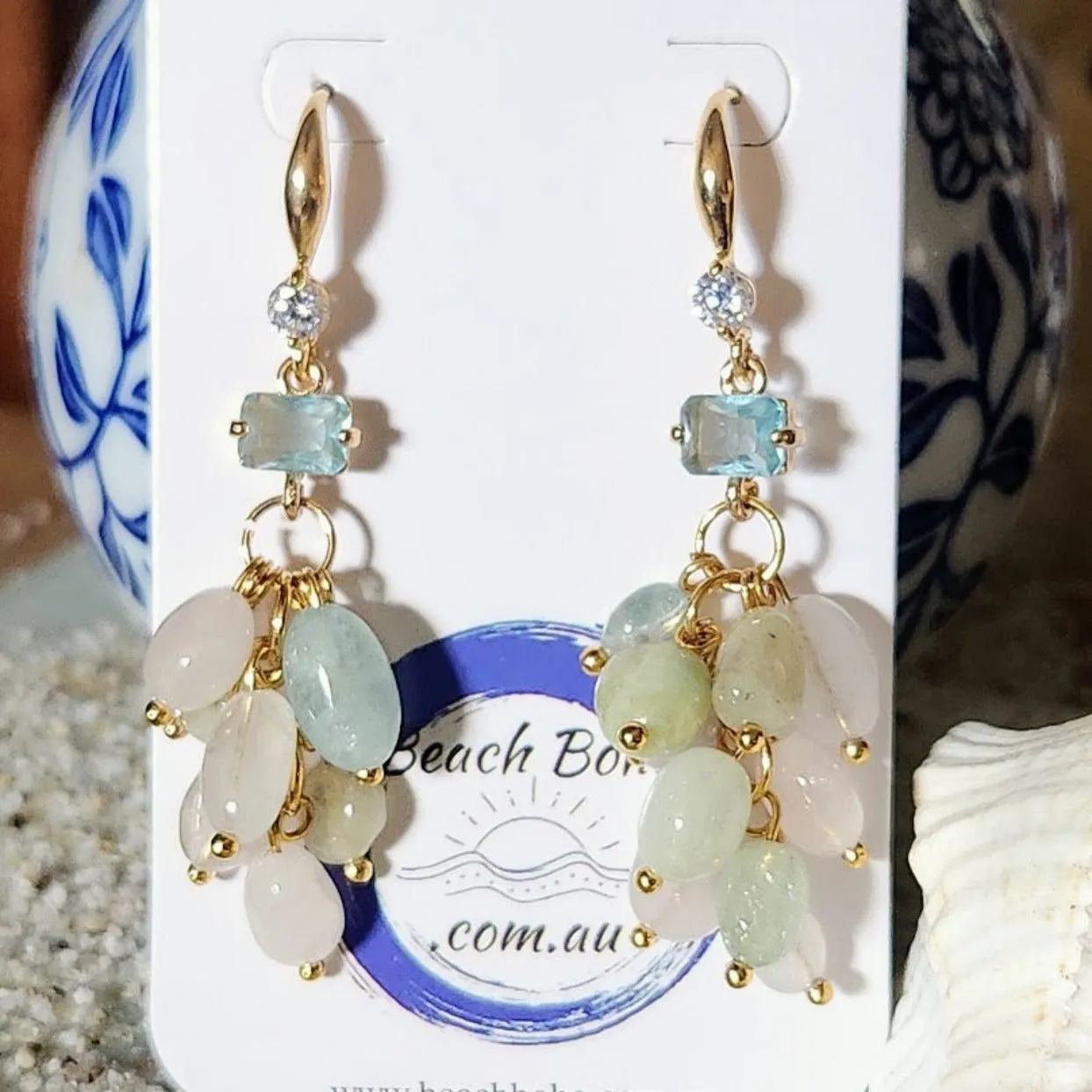 RAINBOW SKY - TOPAZ GOLD HOOK EARRINGS