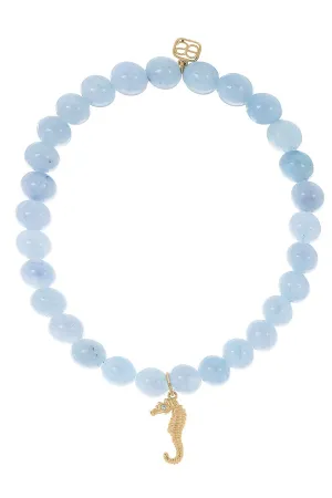 Seahorse Aquamarine Charm Bracelet