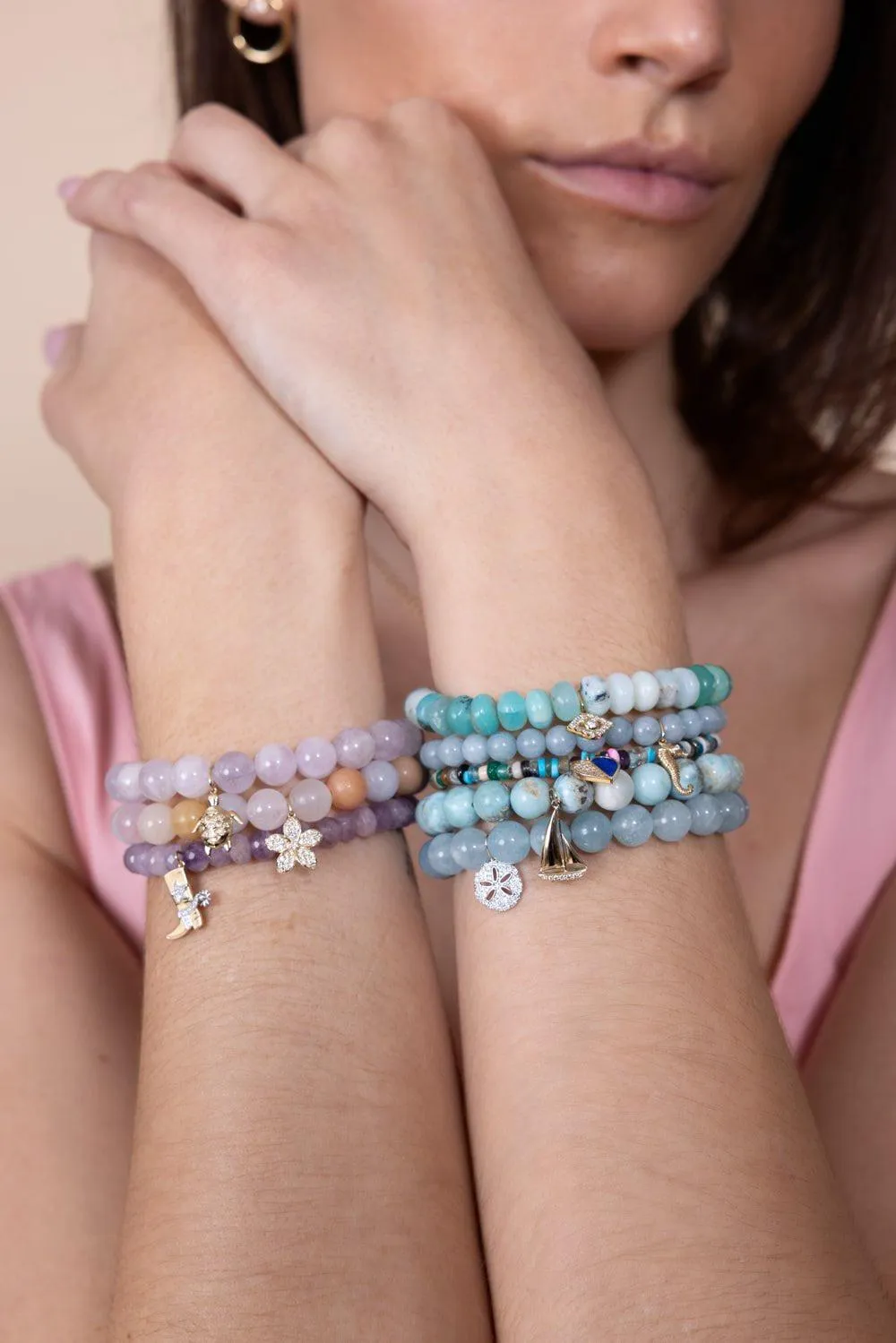 Seahorse Aquamarine Charm Bracelet