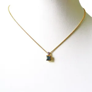 Series 17 | Squared Pendant in 18k Gold, Plat., Aquamarine   Diamonds