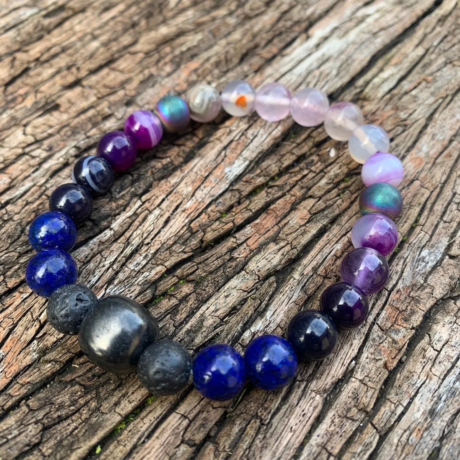 Shungite Amplified THIRD EYE Chakra Bracelet ~ medium  [#22]