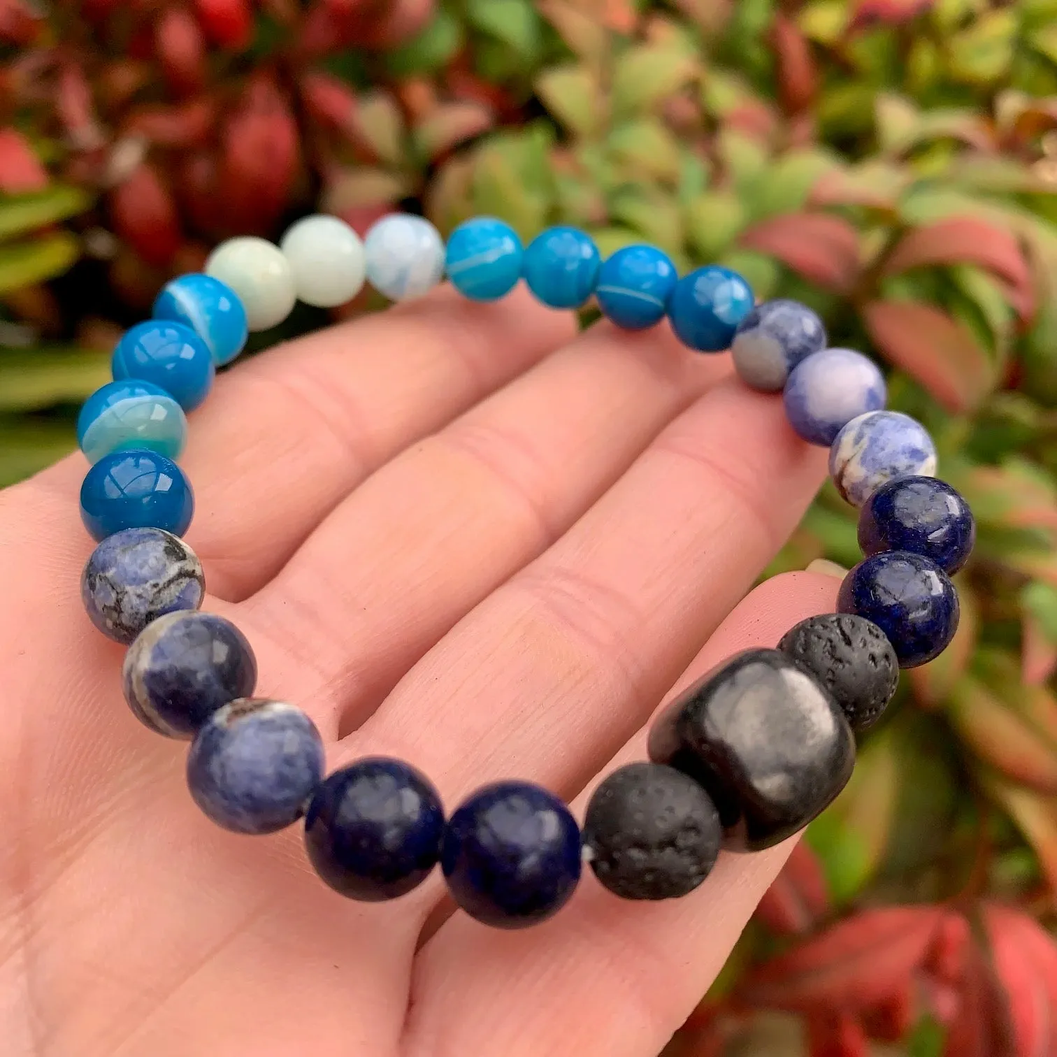 Shungite Amplified THROAT Chakra Bracelet ~ medium  [#28]
