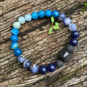 Shungite Amplified THROAT Chakra Bracelet ~ medium  [#28]