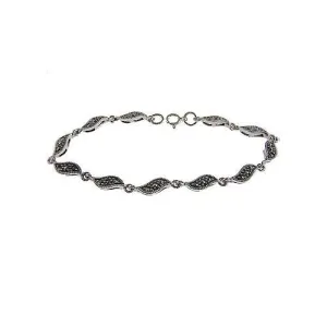 Silver Leaf and Marcasite Jewels Bracelet