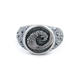 Silver "Wave" Signet Ring