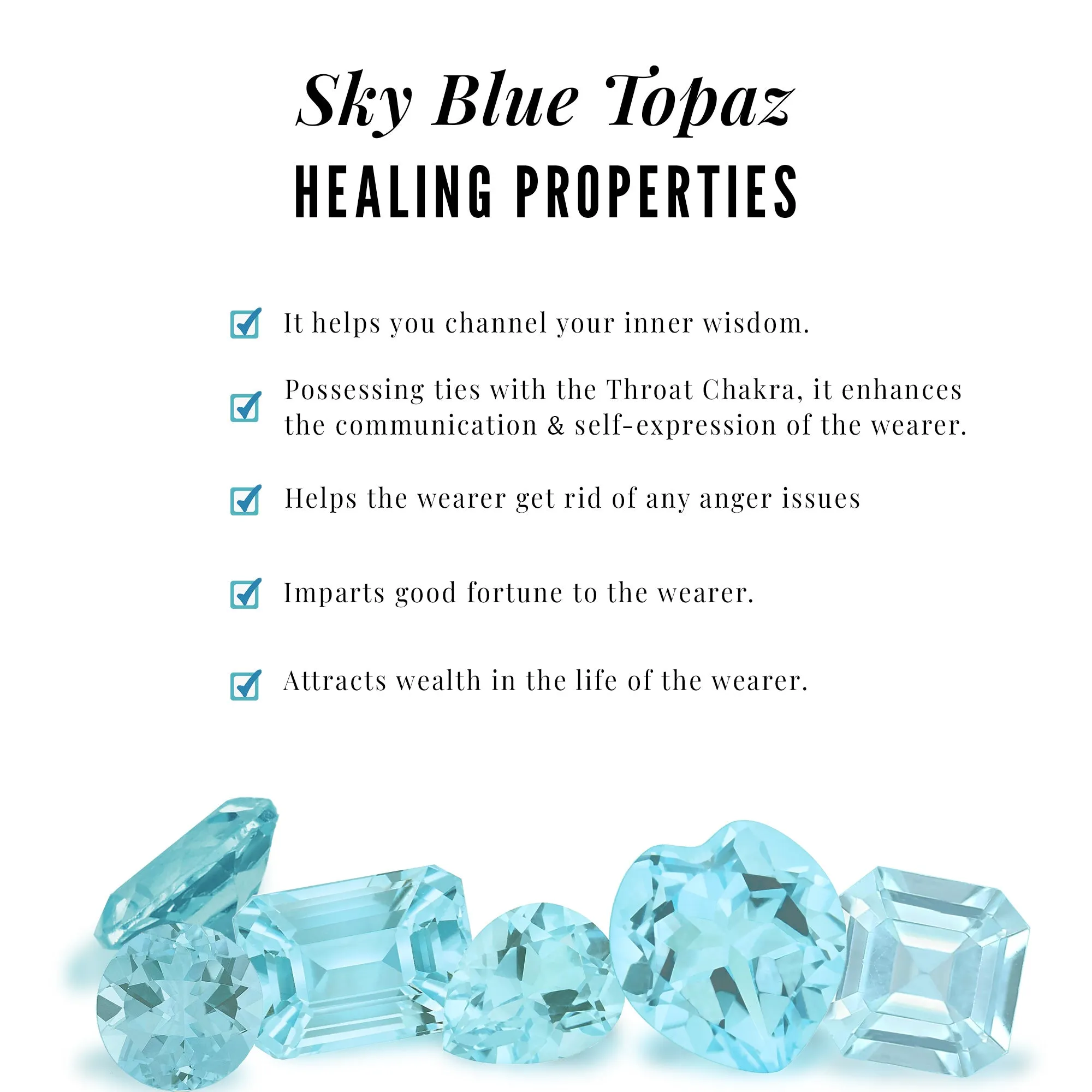 Sky Blue Topaz Solitaire and Gold Infinity Earrings and Necklace Set