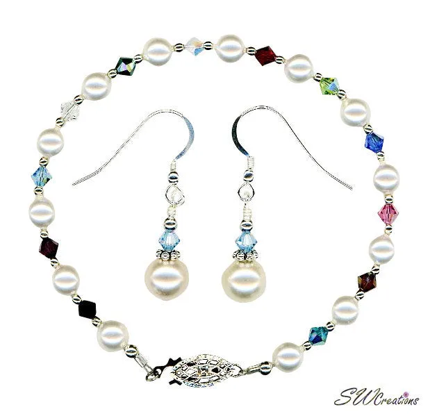 Small Generation Birthstone Crystal Pearl Set 2