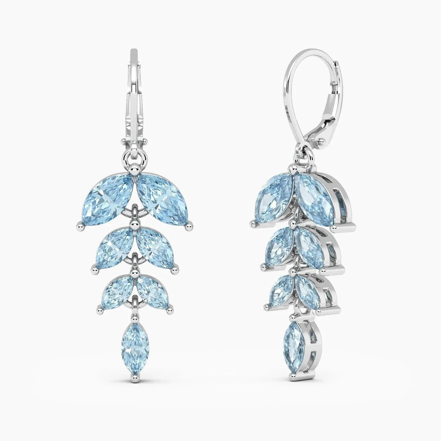 Sparkling Brilliance: Marquise Cut Topaz Statement Earrings in Silver | Irosk Australia ®