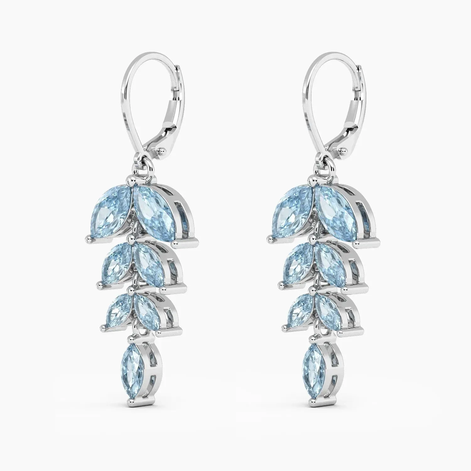 Sparkling Brilliance: Marquise Cut Topaz Statement Earrings in Silver | Irosk Australia ®