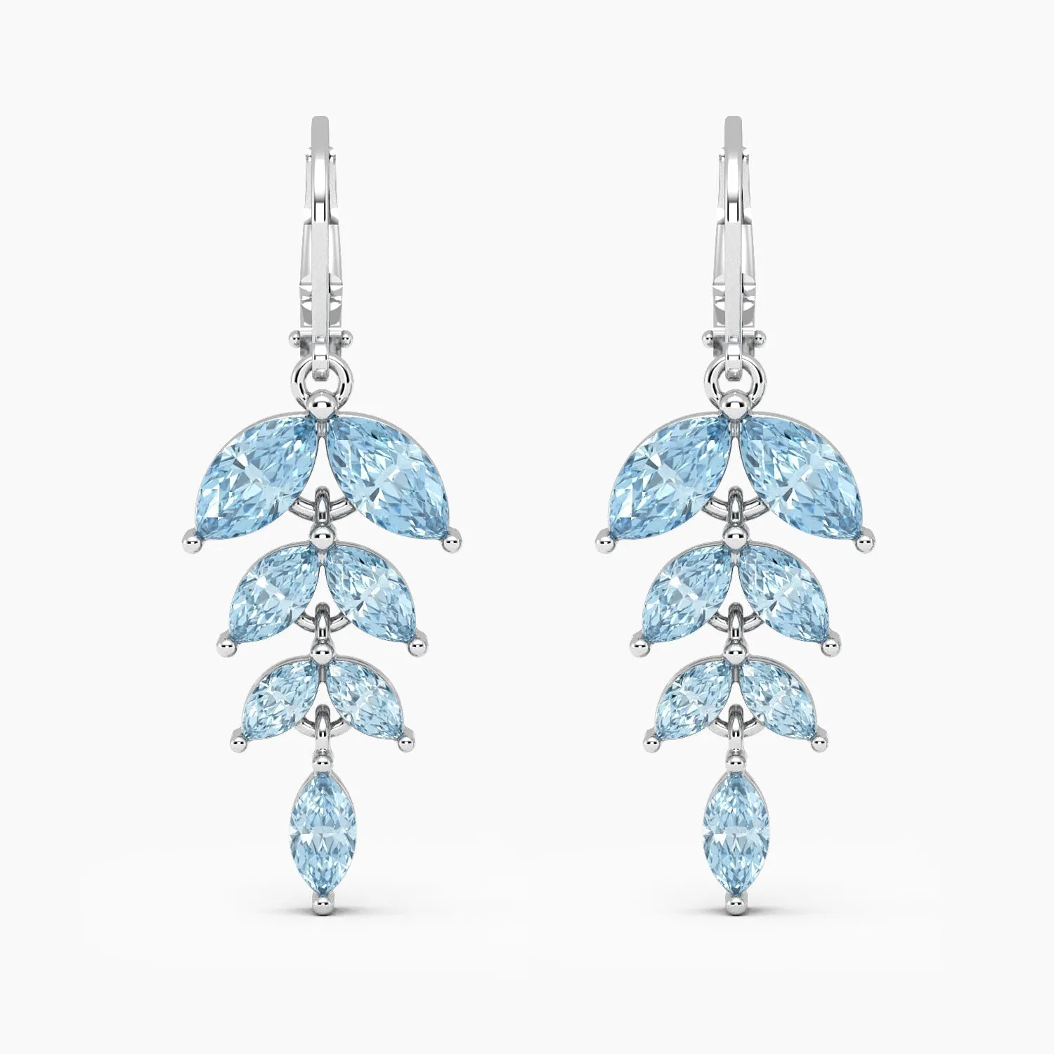 Sparkling Brilliance: Marquise Cut Topaz Statement Earrings in Silver | Irosk Australia ®