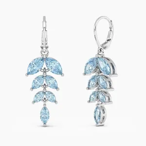 Sparkling Brilliance: Marquise Cut Topaz Statement Earrings in Silver | Irosk Australia ®