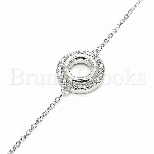 Sterling Silver 03.336.0093.07 Fancy Bracelet, with White Cubic Zirconia, Polished Finish, Rhodium Tone