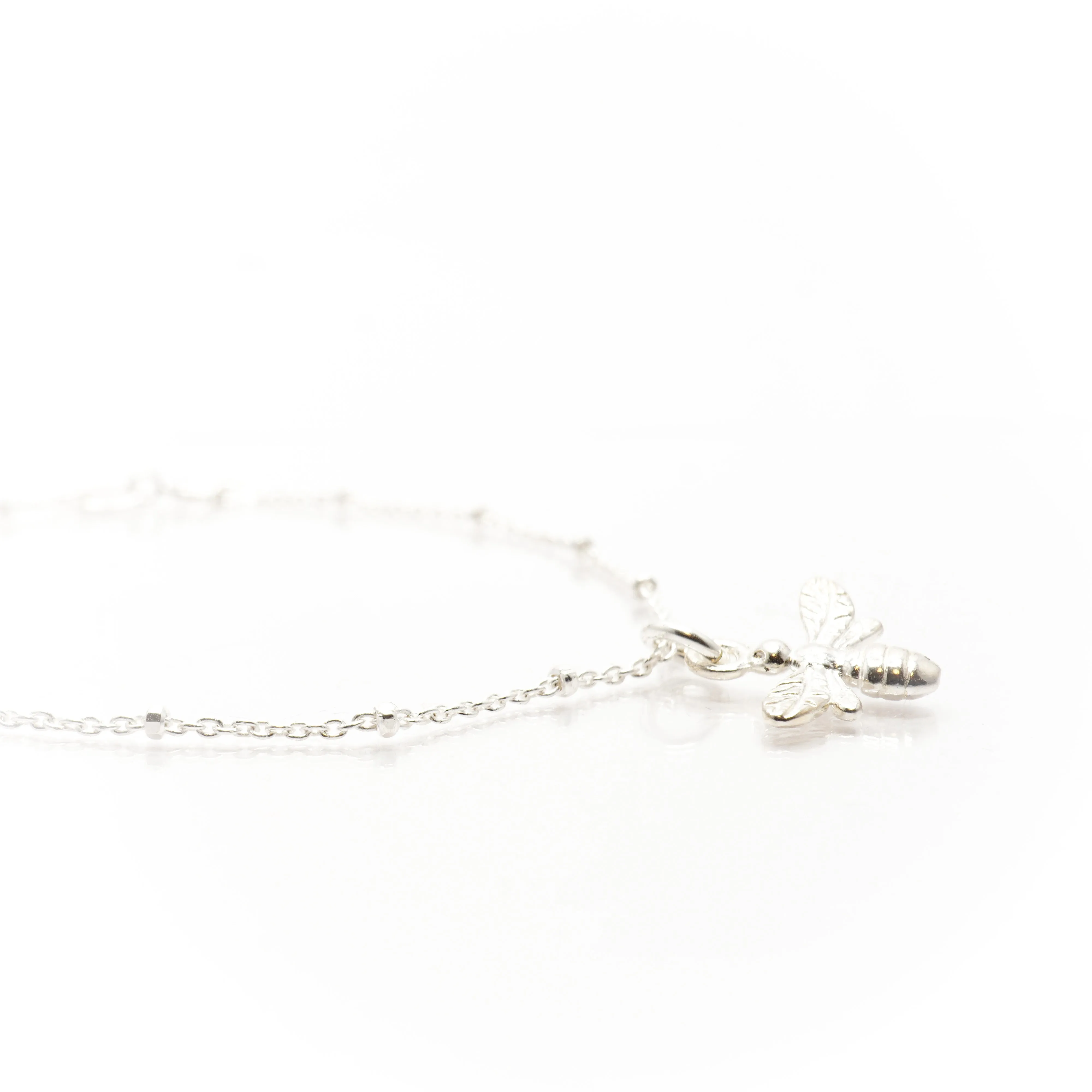 Sterling Silver Bee Satellite Bracelet