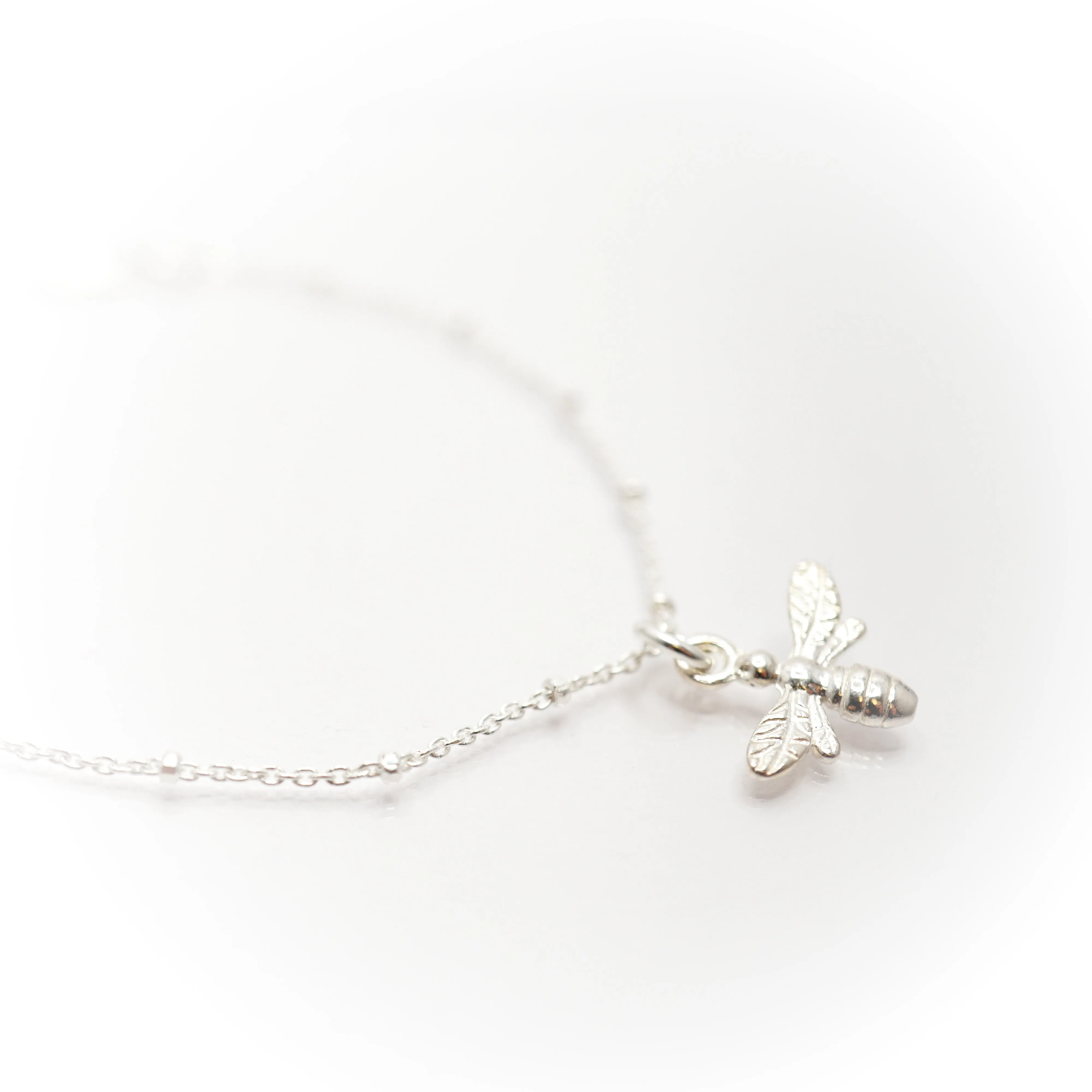 Sterling Silver Bee Satellite Bracelet