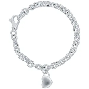 Sterling Silver Heart Charm Bracelet