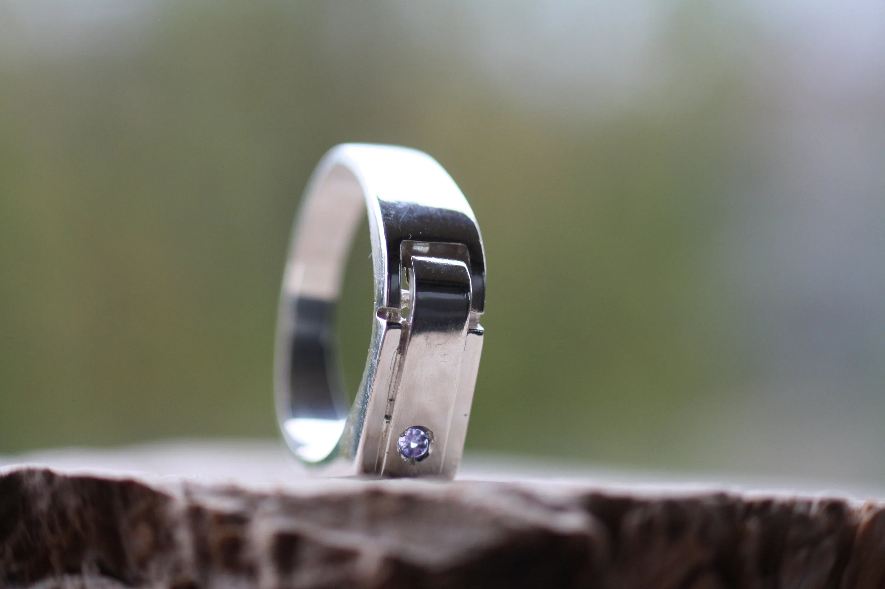 Tanzanite Signet handwriting initial ring