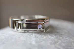 Tanzanite Signet handwriting initial ring