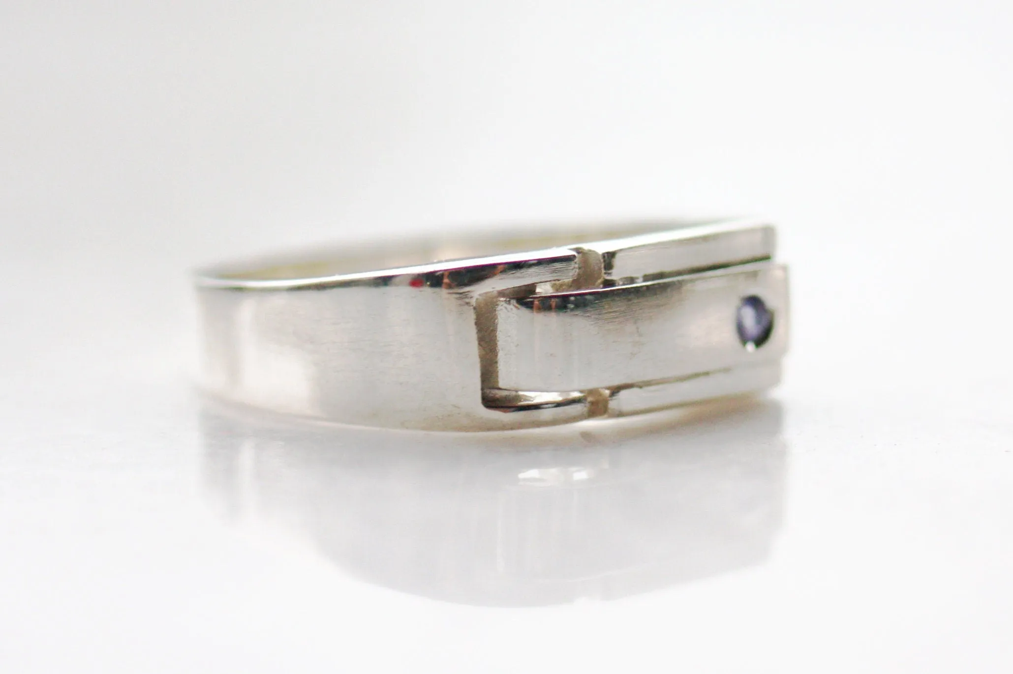 Tanzanite Signet handwriting initial ring