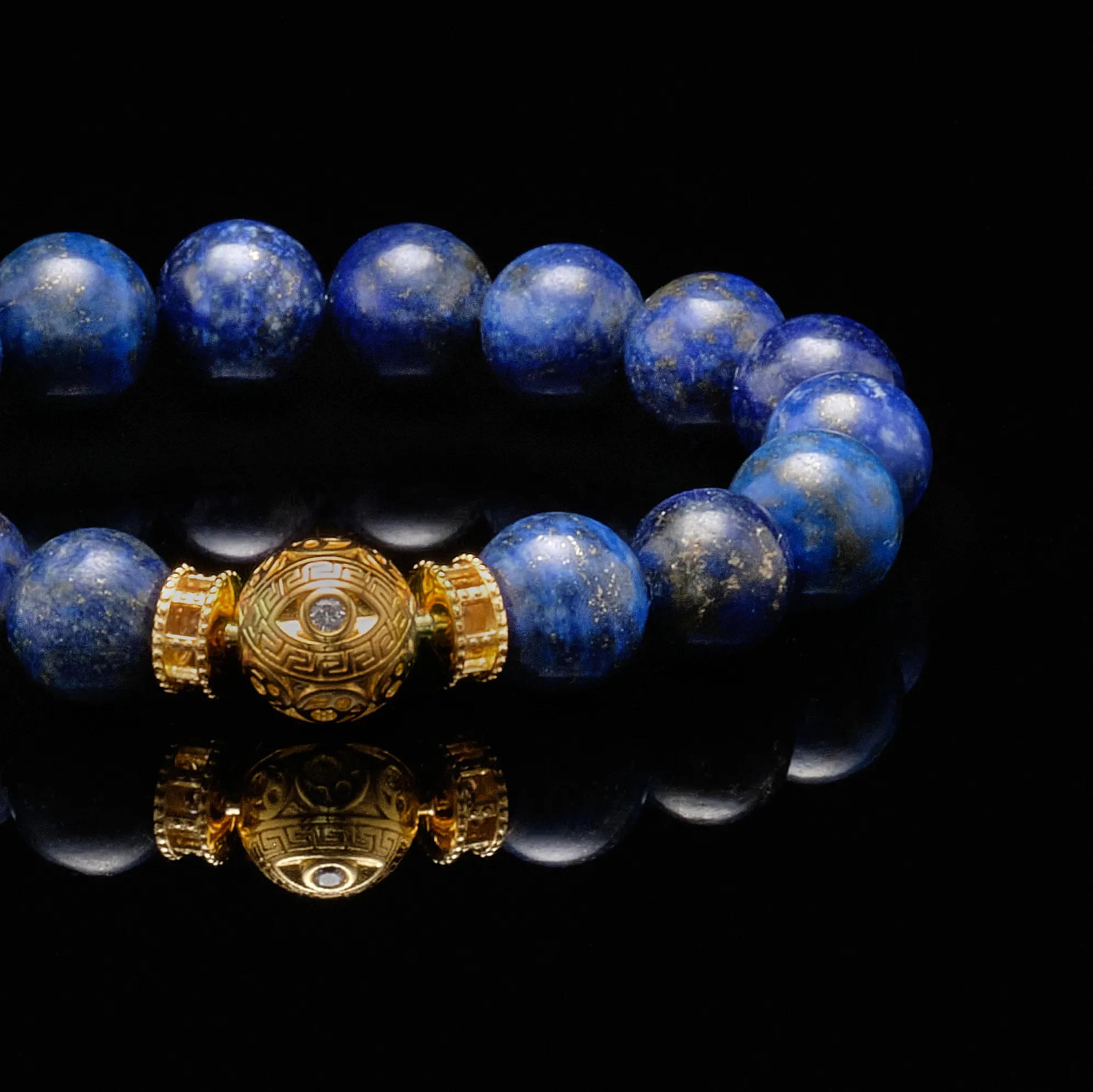 The Gold Lapis Lazuli Evil Eye Bracelet