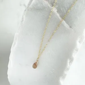 Token Imperial Topaz Teardrop Necklace - 16" 14K Gold Fill
