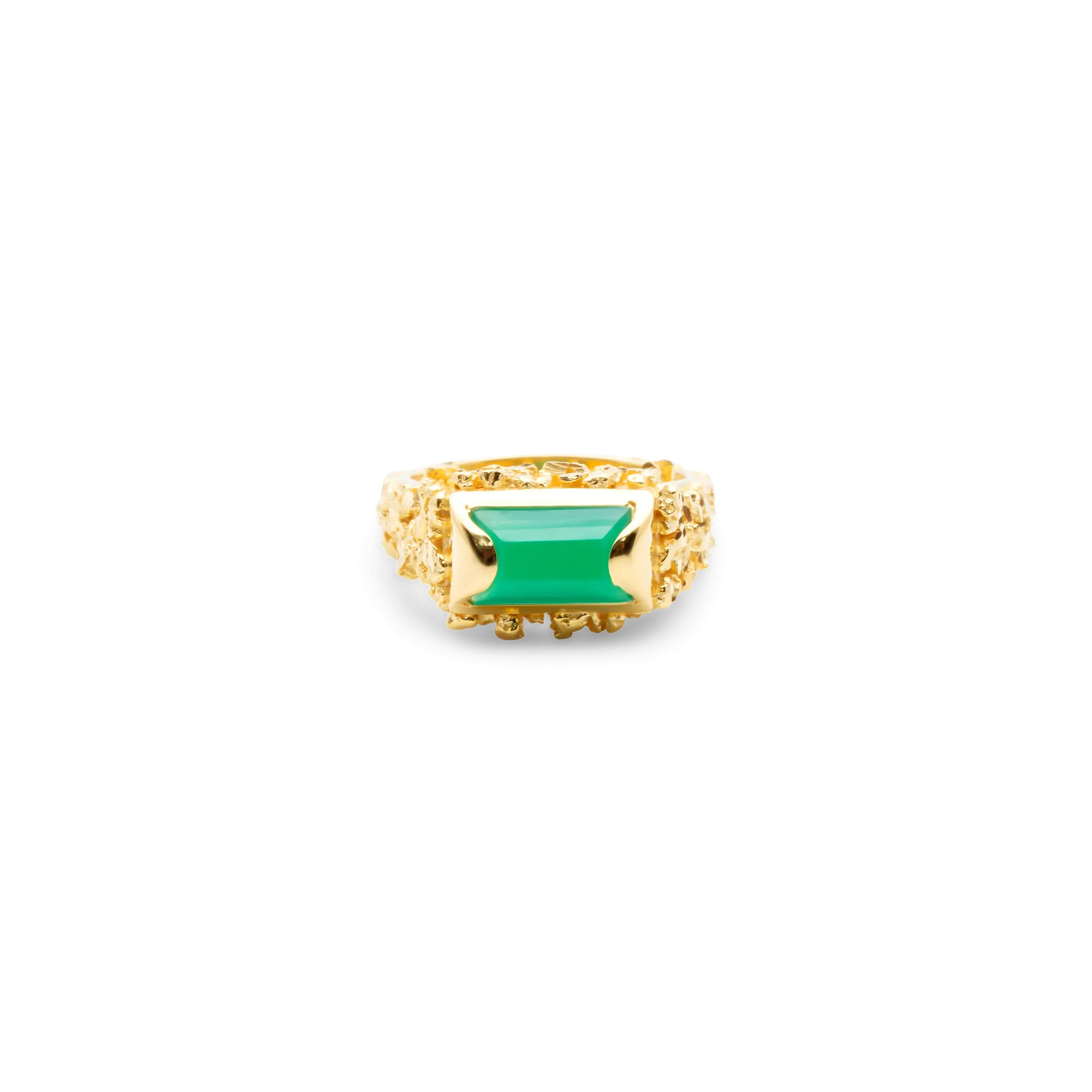VC049 Green Onyx Signet Ring