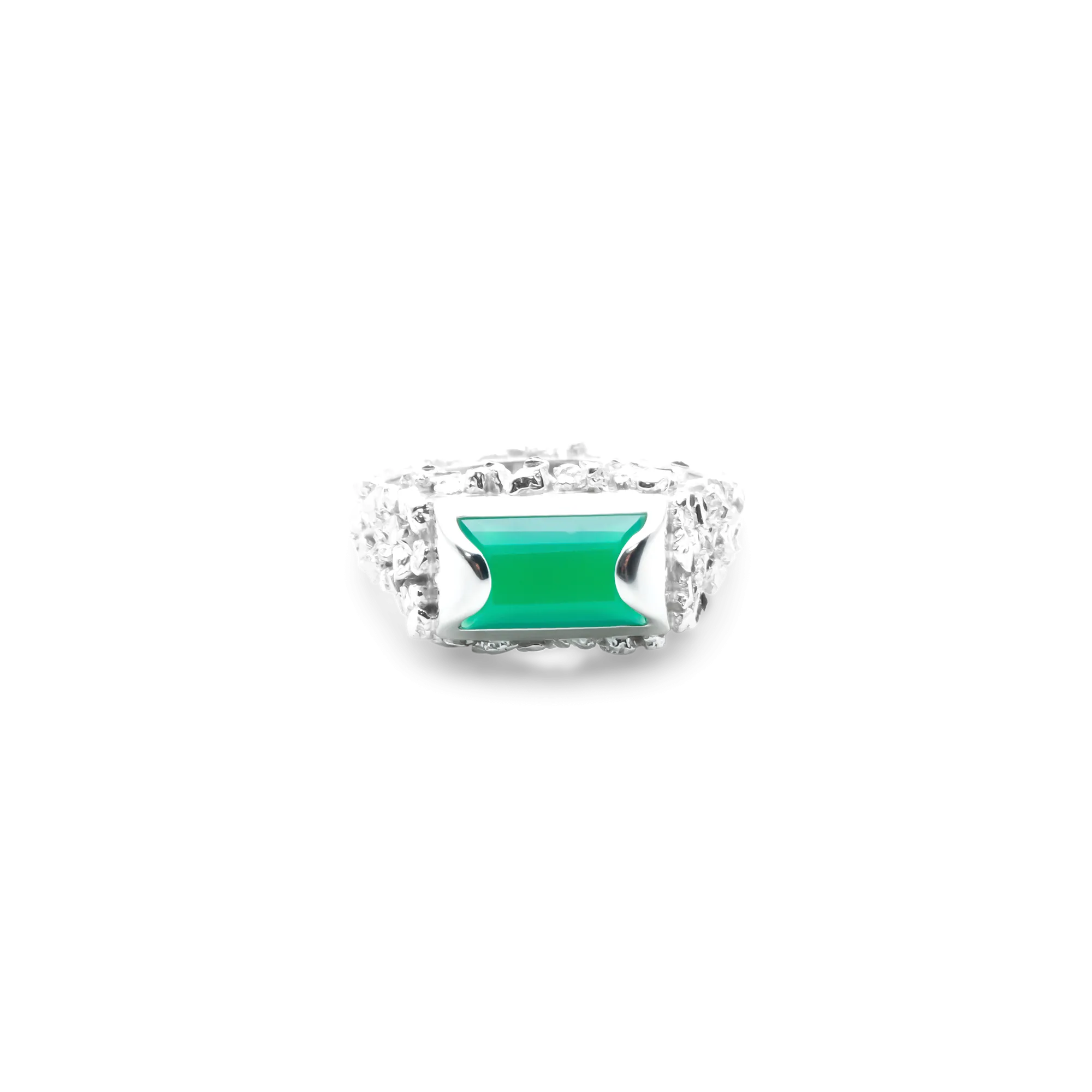 VC049 Green Onyx Signet Ring