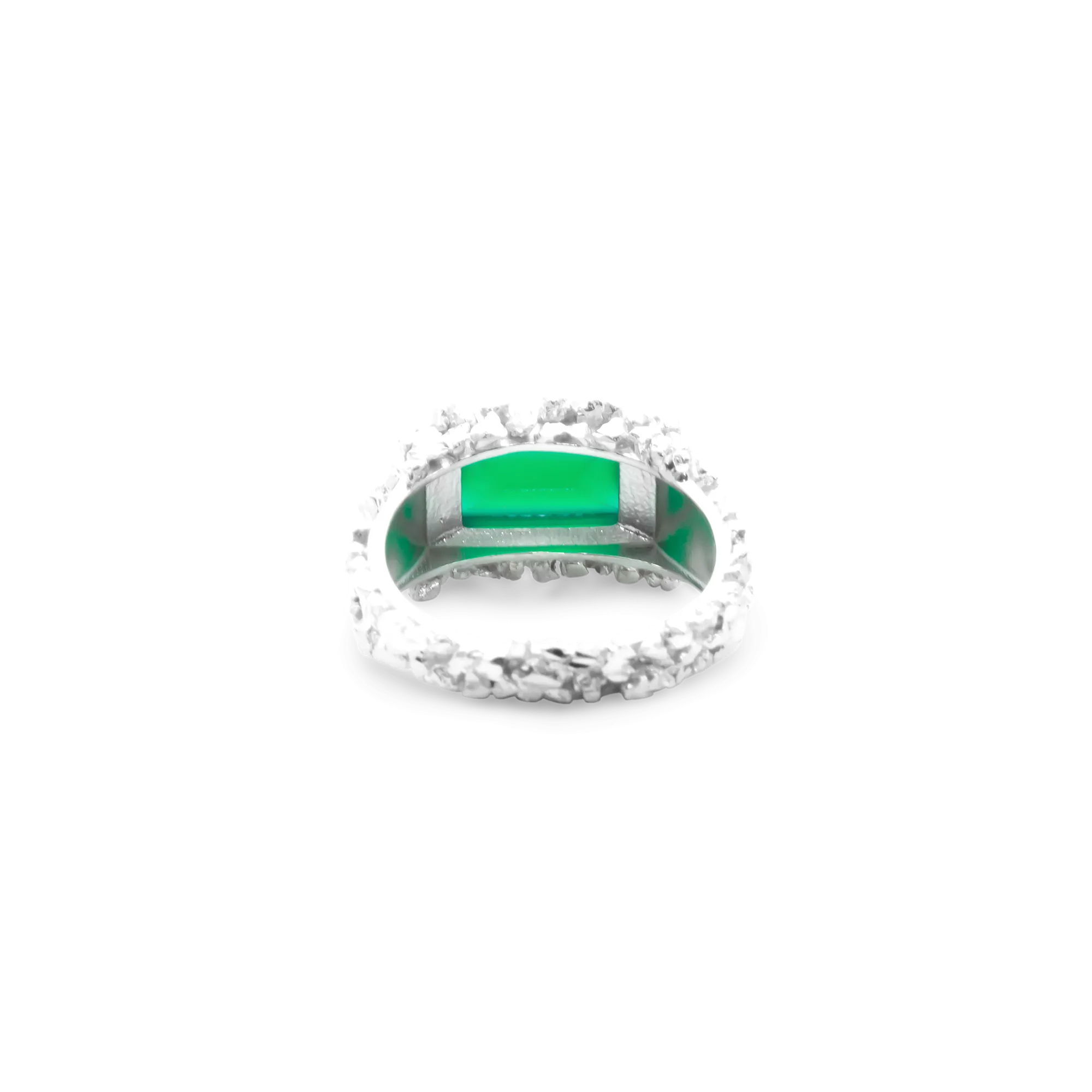 VC049 Green Onyx Signet Ring