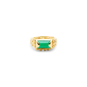 VC049 Green Onyx Signet Ring