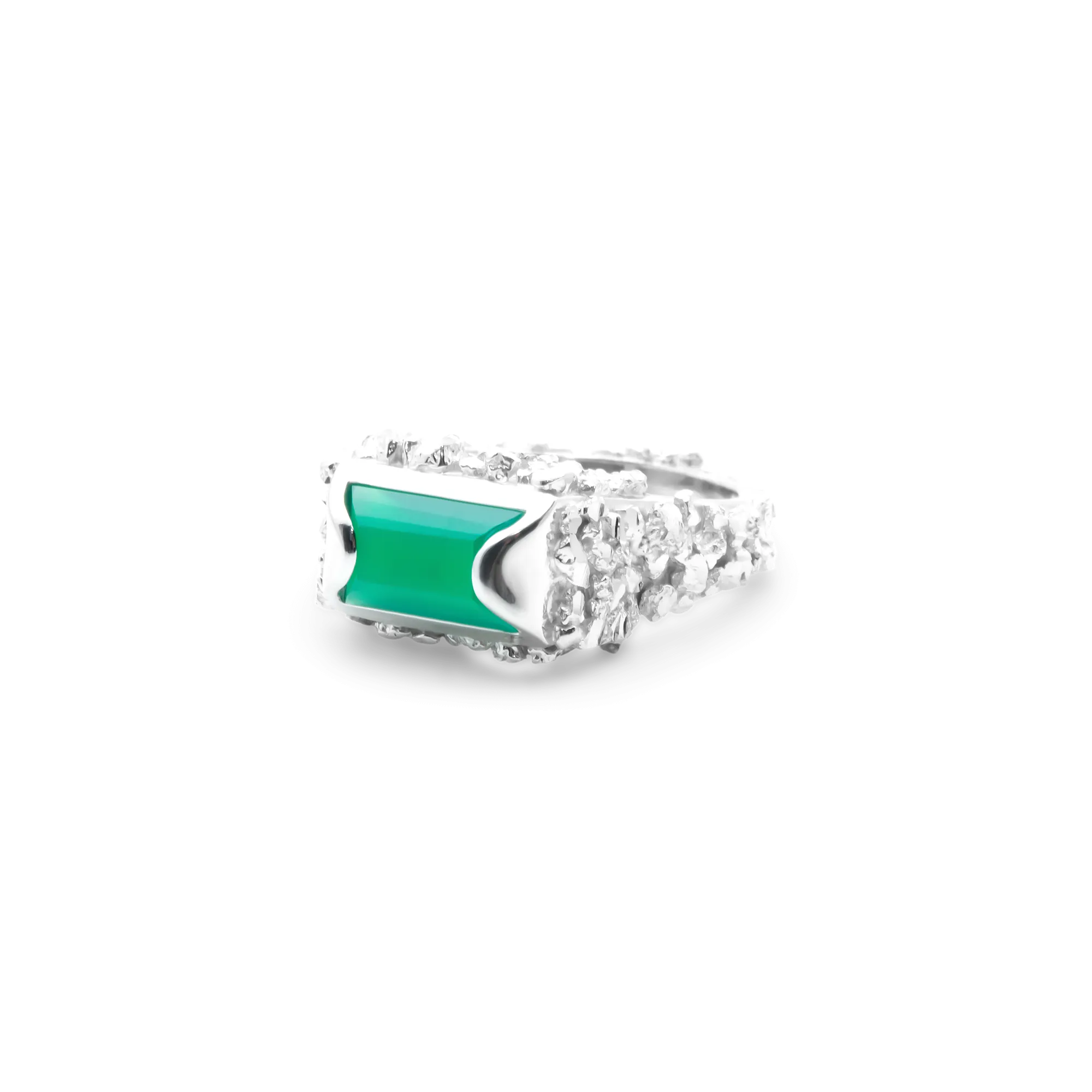 VC049 Green Onyx Signet Ring