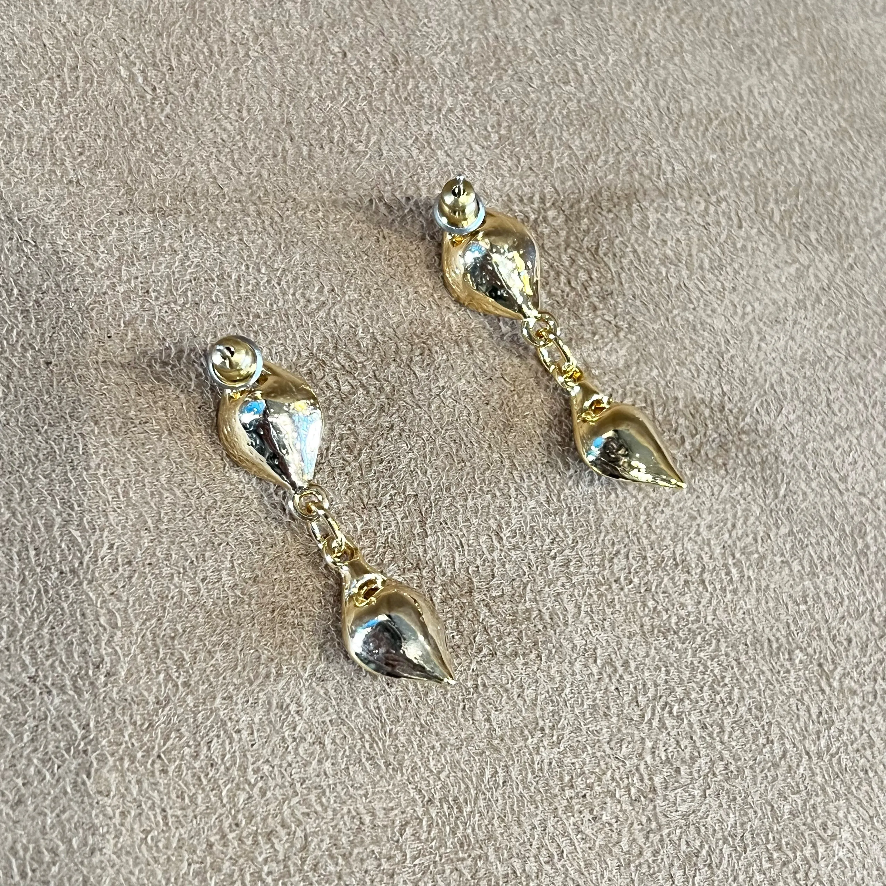 Vintage Gold Plated and Pearl Drop Earrings Pierced