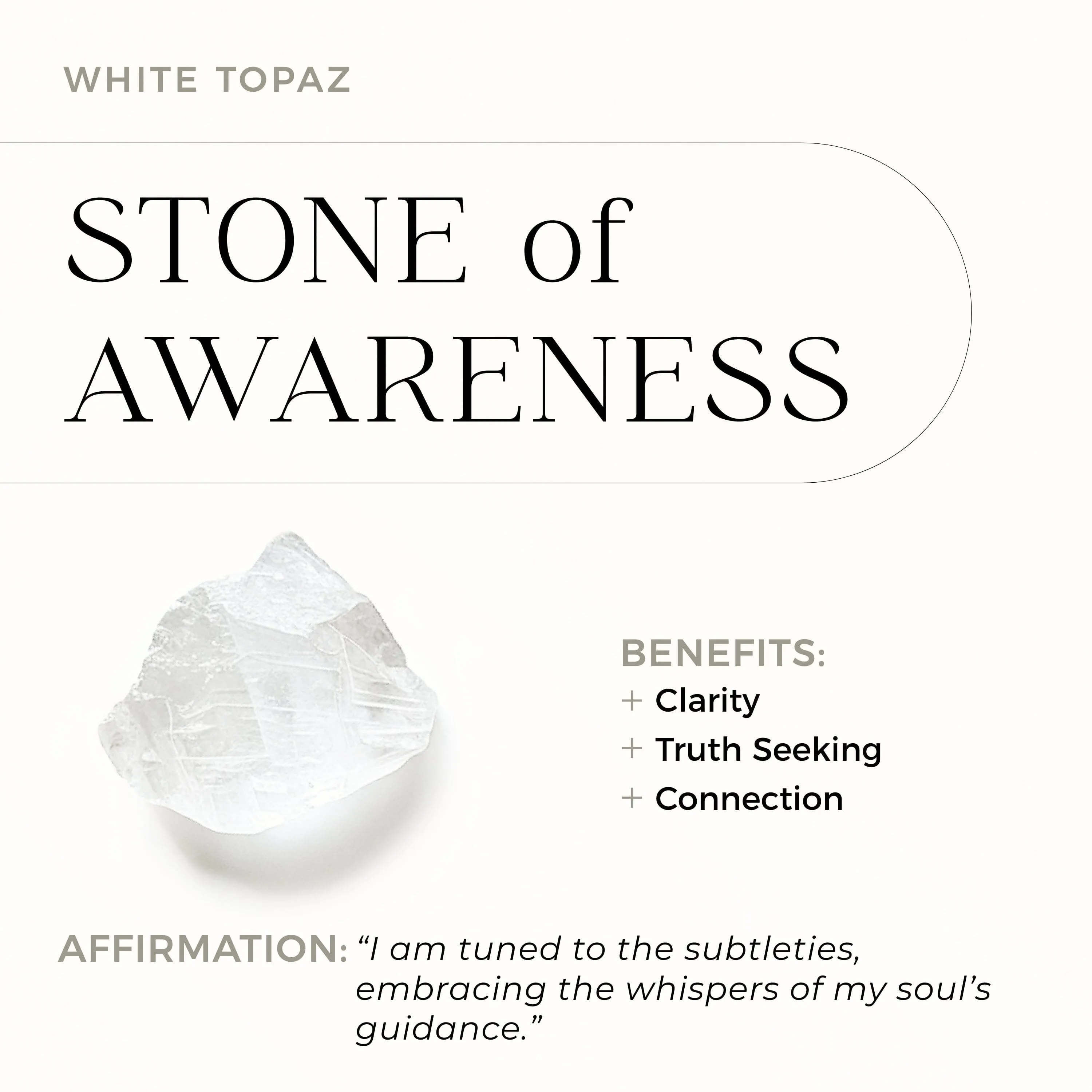 White Topaz Necklace Sway - April Birthstone