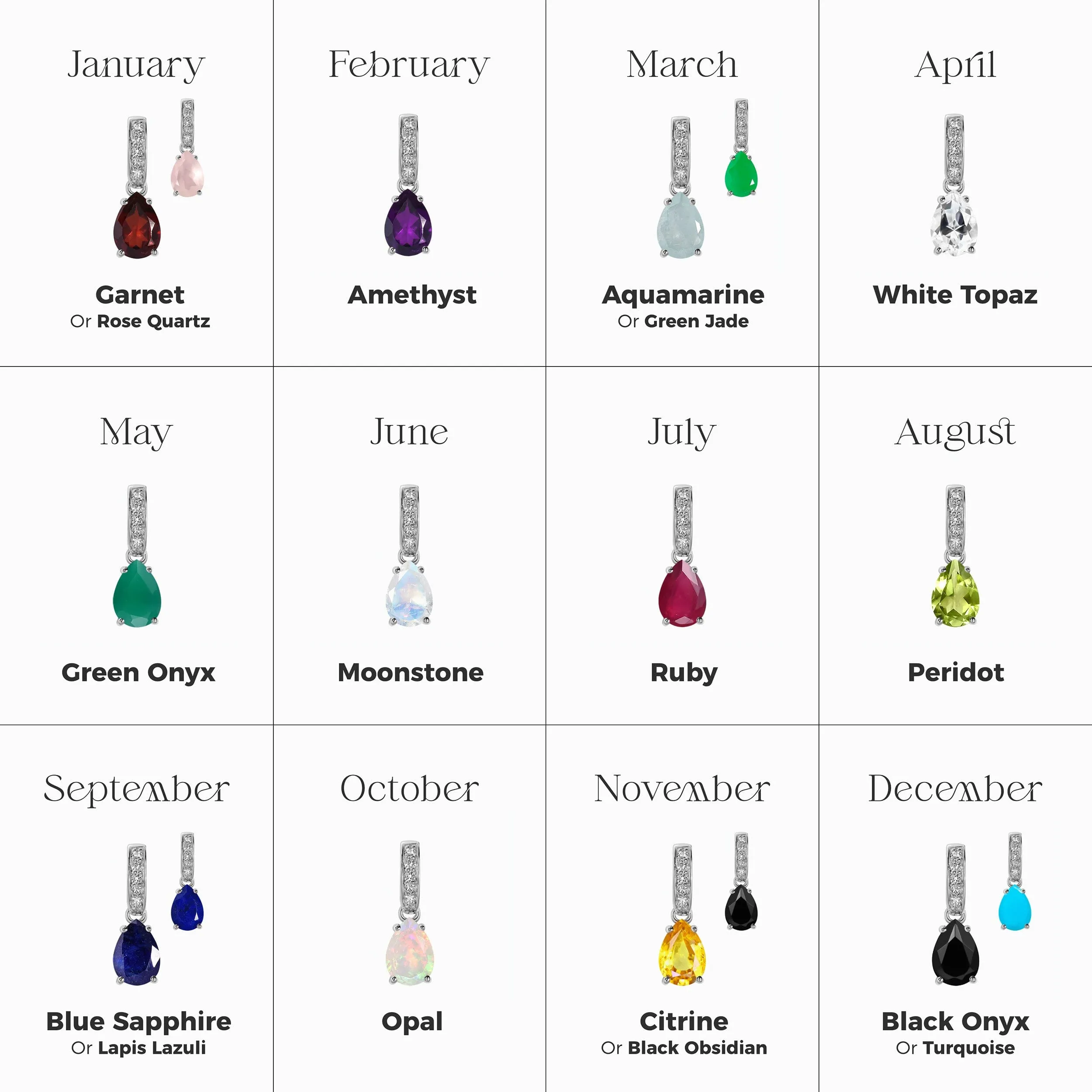 White Topaz Necklace Sway - April Birthstone