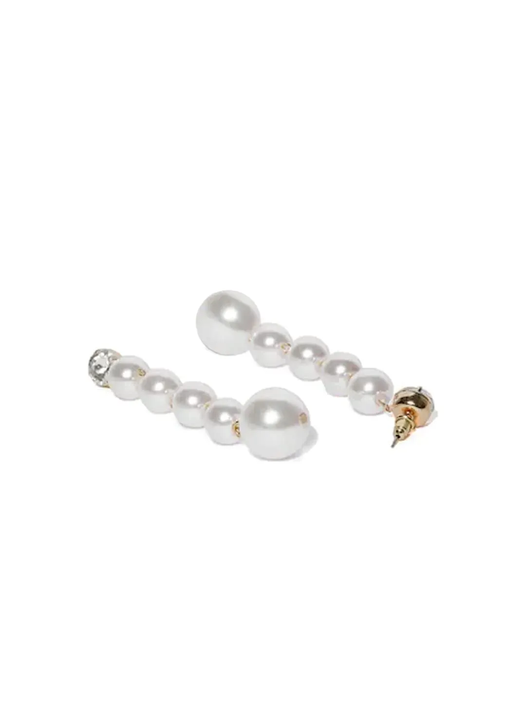 Yellow Chimes Earrings for Women and Girls Fashion White Pearl Dangler Earrings | Gold Plated Long Chain Hanging Pearl Dangler Earrings | Birthday Gift for Girls & Women Anniversary Gift for Wife