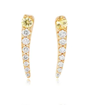 Yellow Sapphire and Diamond Earrings