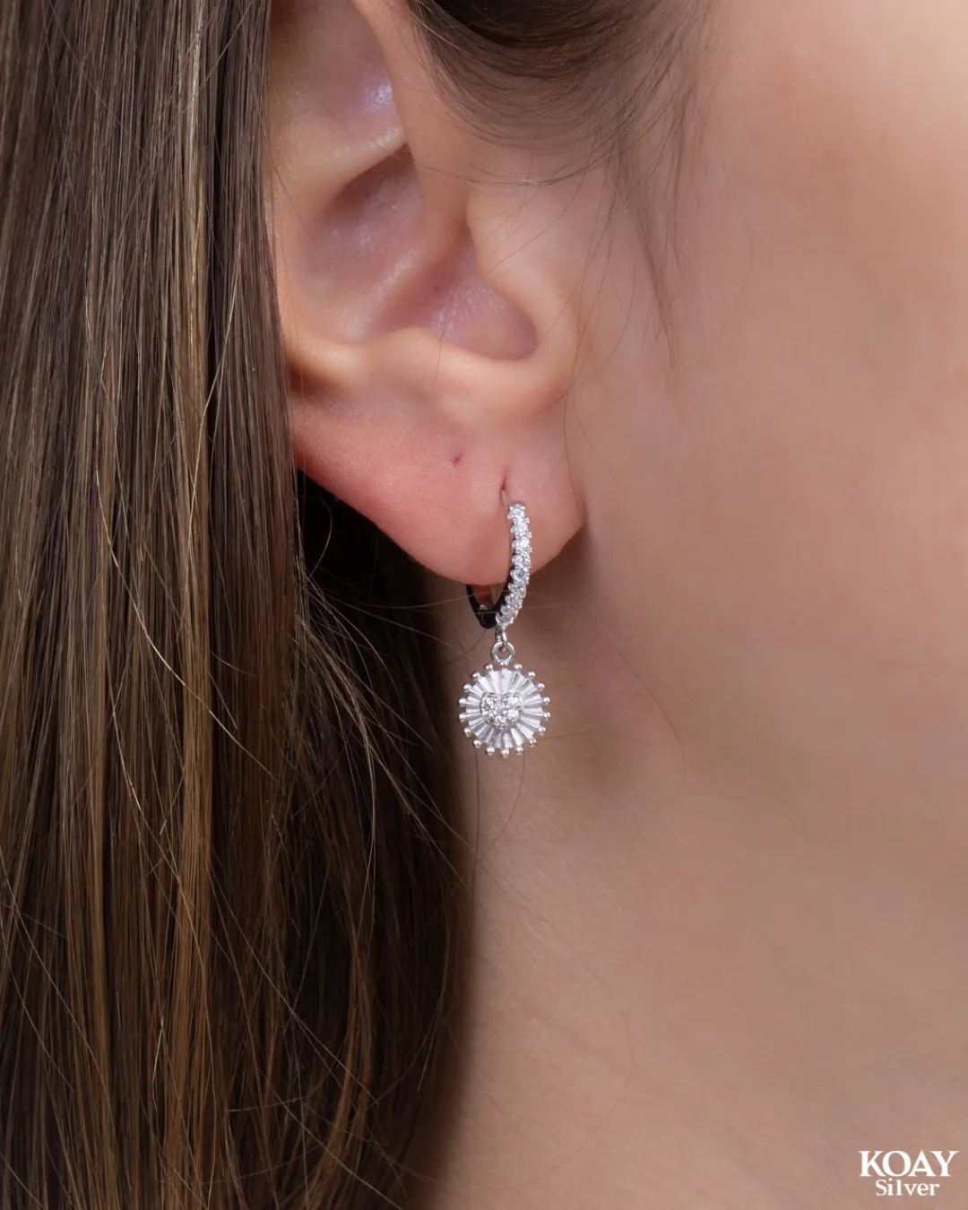 Zircon Heart Hoop (01) E
